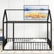 thumbnail image 1 of Full Size Metal Bed House Bed Frame with Fence, for Kids, Teens, Girls, Boys,Black, 1 of 3