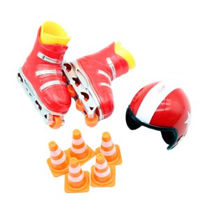 Bothyi - Juego De Patines Deportivos Para Casa De Muñecas, Mini Patines Para Accesorios De Muñecas, Decoración De Casa De Muñecas, Rojo