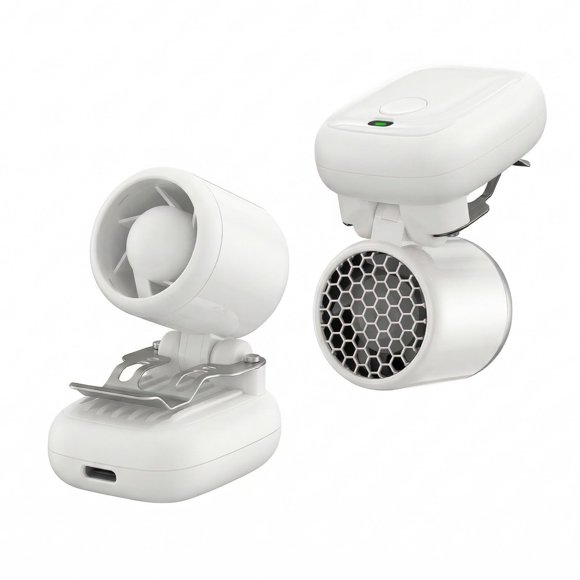 Ventilador de Clip Plegable Mini Recargable SYBOYEGE 1200 mAh – Blanco