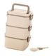 thumbnail image 5 of Contenedor De Almuerzo Ligero Reutilizable A Prueba De Fugas Bento Box Para El Trabajo Cenar Fuera 3 Capas Beige, 5 of 5