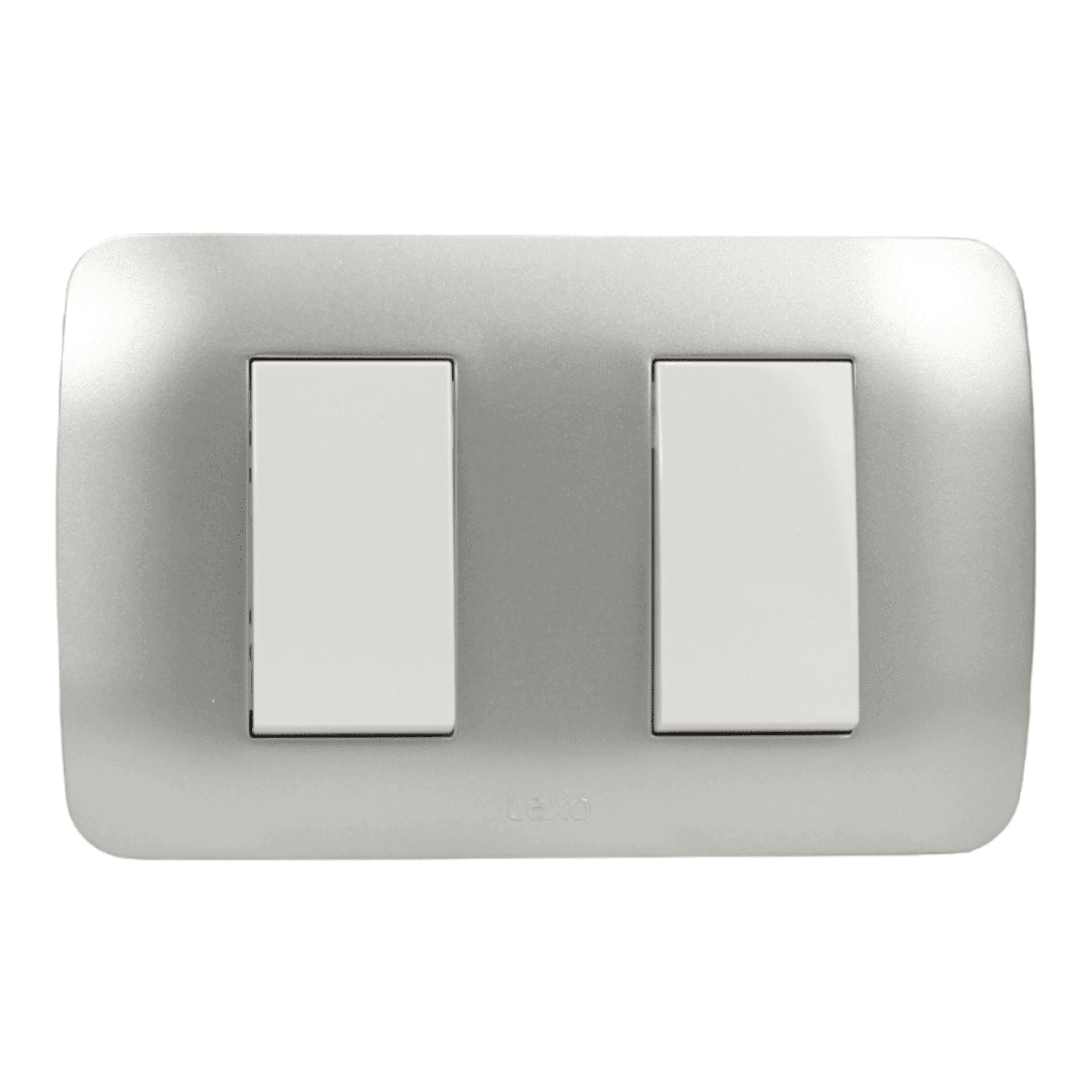 Interruptor Embutido Doble 9/15 10a Blanco / Plata Armado - Lexo