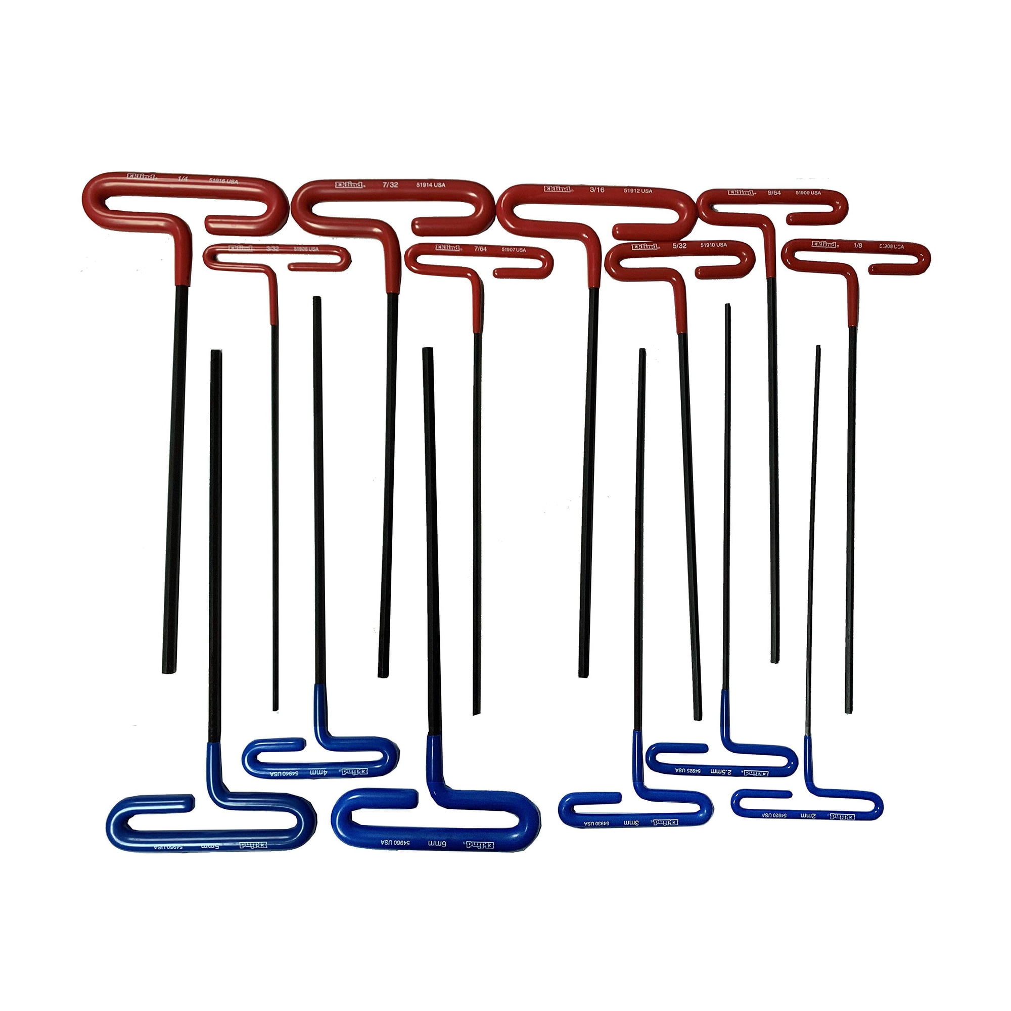 Eklind Tool - Juego De Llaves Hexagonales En Forma De T Eklind 50914, 14 Piezas, Pulgadas/mm