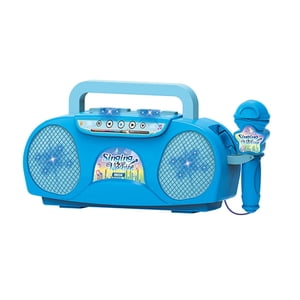 Magideal - Micrófono Para Niños, Máquina De Karaoke, Mini Altavoz, Regalos De Cumpleaños, Juguetes De Aprendizaje Portátiles Para Fiesta De Viaje Al Aire Libre Azul