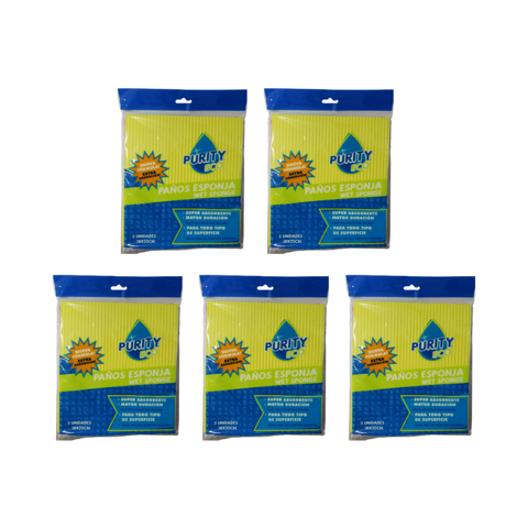 Purity - Pack Paño Esponja 15 Unidades , Limpieza Eficaz.