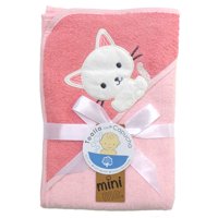 Mini Me - Toalla Capucha Para Bebé Rosado (Gata)