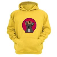 Genérico - Polerón Canguro Pug Corona Amarillo Talla S Unisex