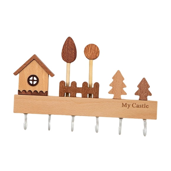 Varita de Llave de Madera Varita Rústica Decorativa Rústica Múltiple -purpose -Ensing -Tanner Barra de Llave para Titular para La Oficina de La Oficin beige