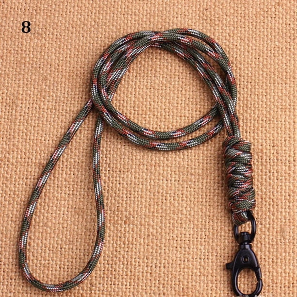 Outdoor Multifunctional Paracord Lanyard For Keychain Whistle Card Rope