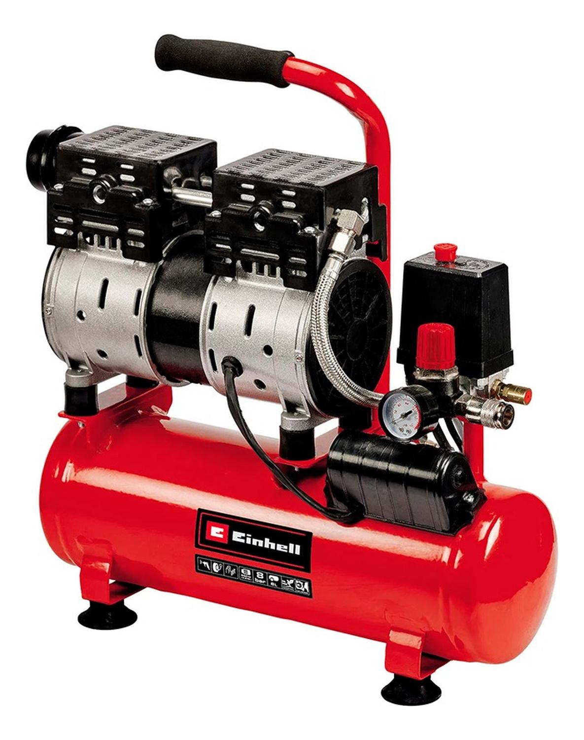 Compresor Einhell Te-Ac 6 Silent - 6Lts - 8 Bar Rojo