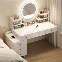 Rohe - Tocador Espejo Con Luz Ajustable (100-115) X 40 X 135Cm Blanco