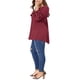 thumbnail image 4 of Agnes Orinda Blusa de Mujer Talla Grande para el Día de San Valentín con Mangas 3/4, Cuello con Lazo, Diseño Hueco, Estilo Campesino para Primavera y Otoño, Talla 2X, Color Burdeos, 4 of 8