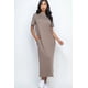 thumbnail image 2 of Saronite Vestido Largo Básico de Manga Corta, Beige (para Mujer), 2 of 2