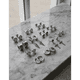 thumbnail image 4 of 15 Pares Aros Aretes Pendientes Hombre Negro Plateado, 4 of 7