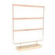 thumbnail image 5 of Organizador De Aretes De Joyería De 3 Niveles Con Base De Madera Para Mesita De Noche, Tienda, Rosa Dorado, 5 of 5