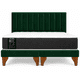 thumbnail image 1 of Cama 2 Plazas Completa Verde | Base Europea + Colchón Mery Desing 22CM + Respaldo Tapizado, 1 of 8