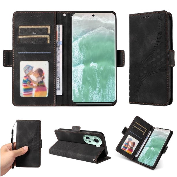 Carcasa FOXDOCK OPPO Reno 11 Pro 5G de cuero PU, diseño acolchado clásico, protección contra caídas y rayones