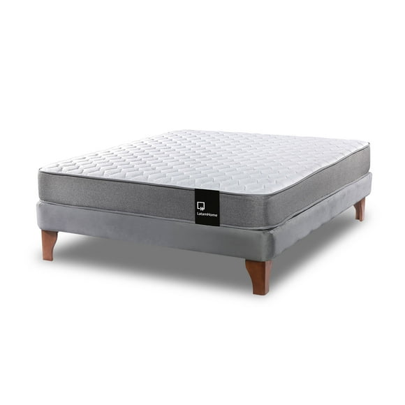 Cama Europea Zen Best Full 135x190 Cm Tela Gris