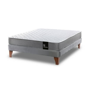 Latam Home - Cama Europea Zen Best Full 135X190 Cm Tela Gris