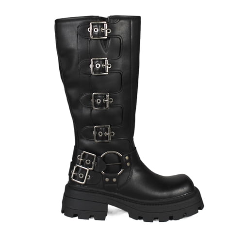 Megabazar Spa - Bota Hebillas Negras De Mujer 89 Yassne Negro