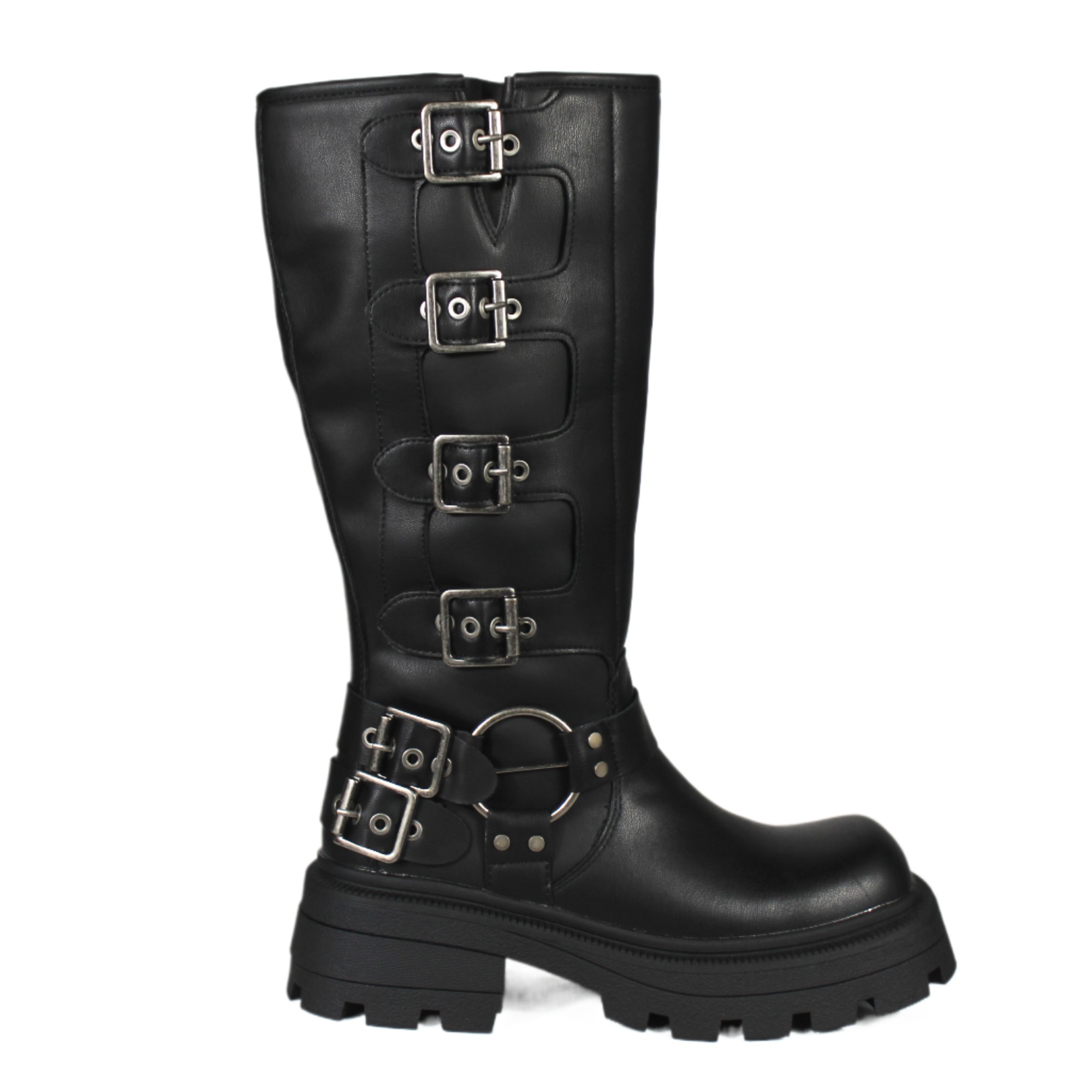 Megabazar Spa - Bota Hebillas Negras De Mujer 89 Yassne Negro