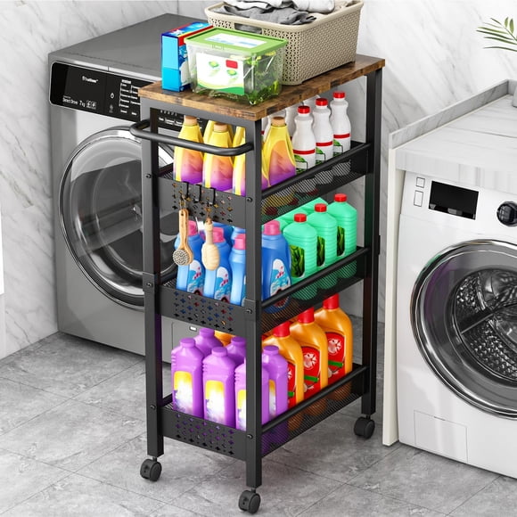Carrito de almacenamiento Vivihomety Utility de 4 niveles para baño y cocina