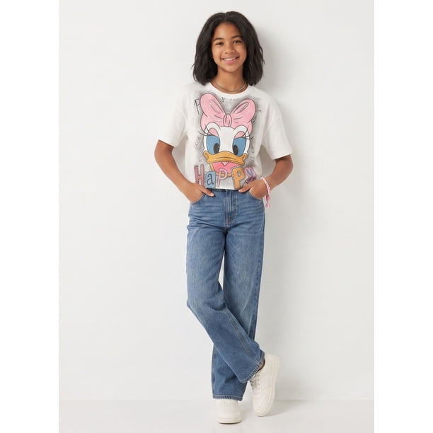 Polera Crop Top Niña Estampada Juvenil Algodon Suave Moda