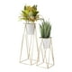 thumbnail image 1 of Set 2 Porta Maceteros Pedestal Maceta Plantas Blanco Dorados, 1 of 8