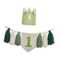Bothyi - Guirnalda De Borlas Para Fotos Con Pancarta De Trona Para Dormitorio De Bebés, Niños Y Niñas, Color Verde