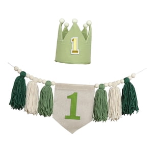 Bothyi - Guirnalda De Borlas Para Fotos Con Pancarta De Trona Para Dormitorio De Bebés, Niños Y Niñas, Color Verde