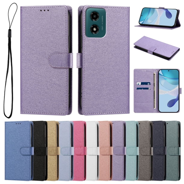 Cartera para Motorola Moto G24 4G con Soporte y Correa, Lila