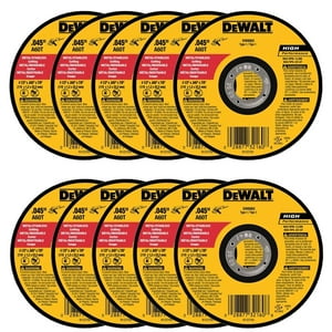 Disco De Corte Dewalt Dw8062 Para Amoladora Angular De Metal, 4.5 Pulgadas, Paquete De 10