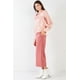 thumbnail image 2 of Pantalones Gaucho de Algodón de Raya Diplomática en Color Rosa Empolvado, 2 of 5