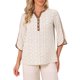 thumbnail image 1 of INSPIRE CHIC Camisas Florales para Mujer Camisa Abotonada de Manga 3/4 Henley Cuello en V Elegante Ajuste Suelto Blusa Casual Túnica S Beige, 1 of 6