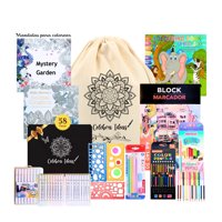 Celebra Ideas - Set Arte Dibujo Para Pintar Mandalas Con Marcadores Kit 53 Piezas
