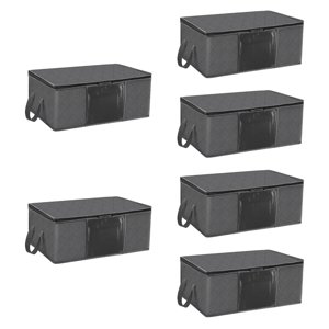 Magideal - 6 Bolsas De Almacenamiento De Ropa, Contenedores De Almacenamiento Gruesos Y Plegables Con Ventana Transparente, Bolsas De Almacenamiento De Mantas, 60L 55X35X32Cm