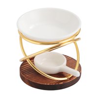 Magideal - Portavelas Tealight Quemador De Aceite Esencial Decoración Candelabro Regalo Difusor De Aceite Calentador De Fusión De Cera Para Meditación Dormitorio Oro