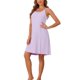 thumbnail image 4 of INSPIRE CHIC Vestido de Dormir de Modal Acanalado para Mujer con Doble Tirante Espagueti hasta la Rodilla para Descanso y Viaje S Púrpura Claro, 4 of 6