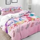 thumbnail image 3 of 3PCS Pink Bedding White Duvet Cover Full Kids Bedding Gold Glitter Crown Castle Fairy Tale Princess Comforter Bedspread Quilt Cover, 3 of 5