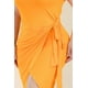 thumbnail image 3 of Saronite Vestido Midi Básico Cruzado sin Mangas con Lazo Frontal, Color Tangelo (Talla Grande para Mujer), 3 of 5