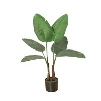 Magideal - Plantas Artificiales Decorativas Plantas Artificiales En Maceta Planta Artificial En Maceta Para Entrada Jardín Oficina Hogar Regalo De Inauguración Palma Viajera