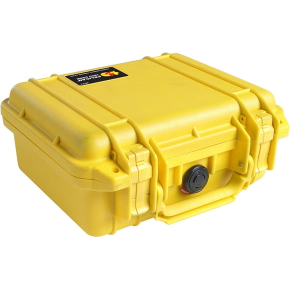 Funda Pelican 1200 para cámara con espuma impermeable, color amarillo