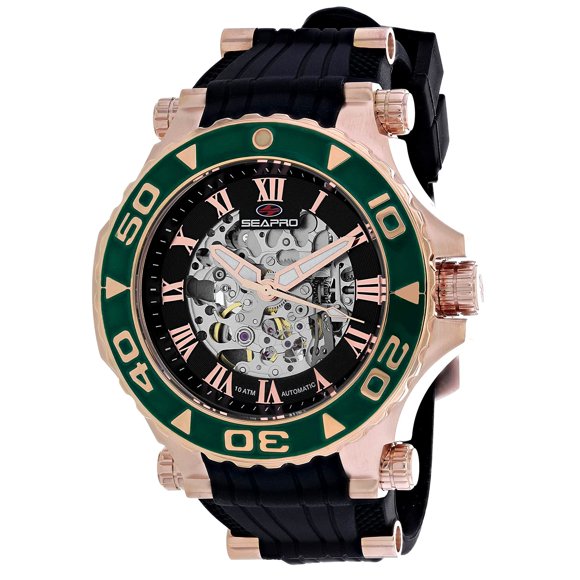 Reloj Seapro Seaway Acero Inoxidable con Correa de Caucho Automático