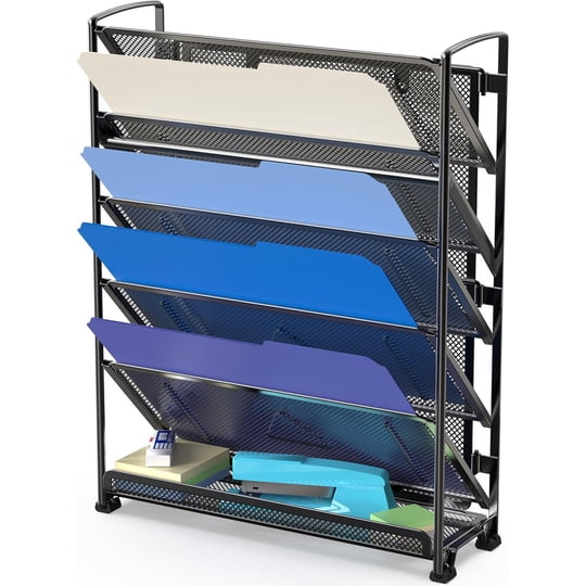 Simple Houseware Organizador De Documentos De 6 Niveles Para Montaje En Pared