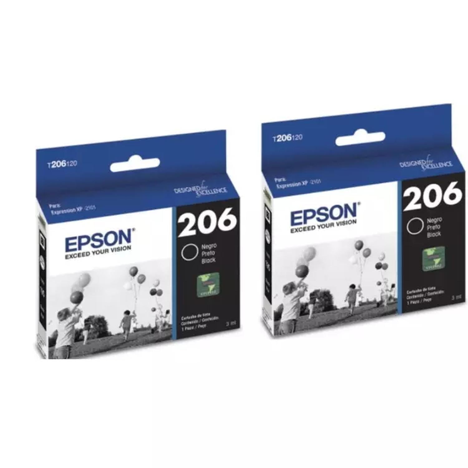Cartuchos De Tinta Epson 206 Negro Original Pack