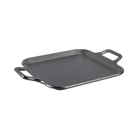 Griddle Lodge Bold De Hierro Fundido Sazonado De 30 Cm Con Asas Circulares