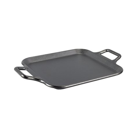 Griddle Lodge Bold De Hierro Fundido Sazonado De 30 Cm Con Asas Circulares