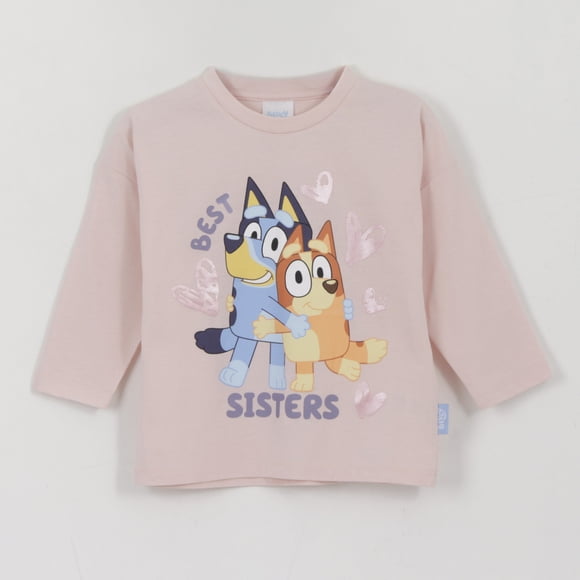 Polera Manga Larga Niña Best Sisters Beige Bingo & Bluey