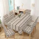 thumbnail image 1 of Mantel De Lino Ipermeable Con Borlas Incluye Fundas Silla Tf Geométrico Marrón Claro, 1 of 3