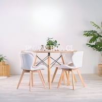 Pandalino - Comedor Mesa Shanna 100Cm + 4 Sillones Rubik Color Blanco