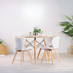 Pandalino - Comedor Mesa Shanna 100Cm + 4 Sillones Rubik Color Blanco Blanco